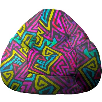 Image 1 of PUFRELAX Пуф круша, 520л. , Nirvana Gigant - Funk, Водоустойчив, Перящ се калъф, Пълнеж от Полистиролни перли, принт, 8464 (PUF-G-NGG-TEXP-FNK)