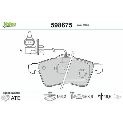 Sada brzdových platničiek kotúčovej brzdy VALEO 598675