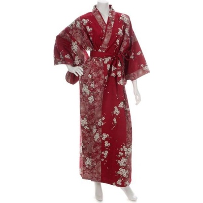 Japonské dámské kimono Yukata Sakura RED dlouhé