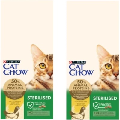 PURINA Cat Chow Sterilizované kuracie krmivo 2 x 15 kg