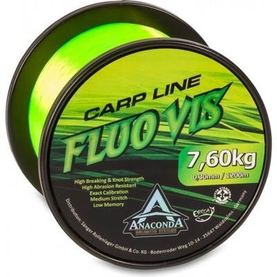 Anaconda Carp Line Fluo Vis Zelená 1200 m 0,26 mm 5,25 kg