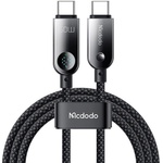 Mcdodo Кабел за данни - Mcdodo (CA-4780) - Type-C → Type-C, PD60W, вграден LED дисплей, ABS + найлон, 1.2m - Черен