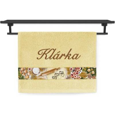 Povlečení Plus ručník se jménem na přání 30 x 50 cm čas vánočního pečení žlutý