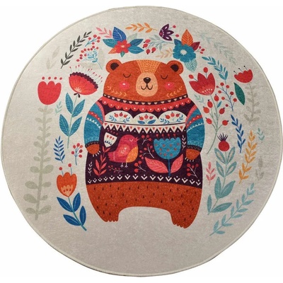 Chilai Home Kилим Chilai Home 876CHL1173, диаметър 140 см, Aнтибактериални кадифени нишки, Сив (876CHL1173)