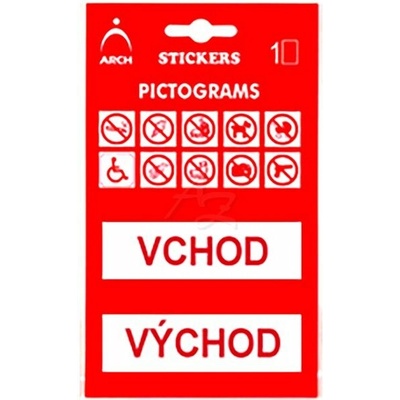 informační piktogram, samolepka, "VCHOD+VÝCHOD", 100x170mm