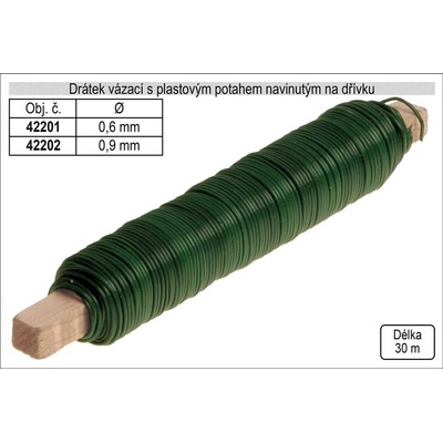 Drát vázací s PVC 0,9(0,65) mm x 30 m zelený