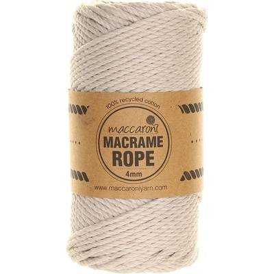 Maccaroni Rope 4 mm krémově béžová 307_01 – Zboží Dáma