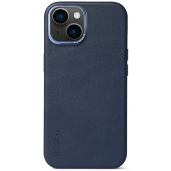 Decoded Калъф от естествена кожа Decoded BackCover MagSafe, съвместим с iPhone 14 Navy Blue (D23IPO14BC1NY) (D23IPO14BC1NY)
