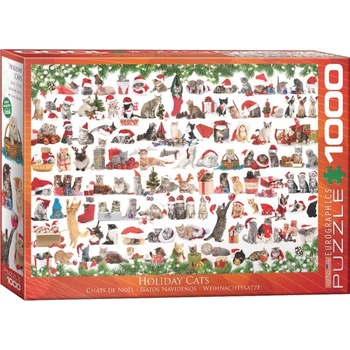 Image 1 of EUROGRAPHICS - Puzzle Holiday cats - 1 000 piese