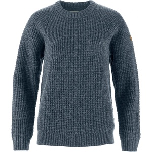 Fjällräven Дамски вълнен пуловер Fjällräven Women's Övik Waffle Knit Wool jumper - Navy (105-7041-0315)