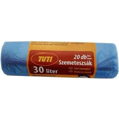 TUTI Vrecia na odpadky 30 l 9µm 20 ks modrá