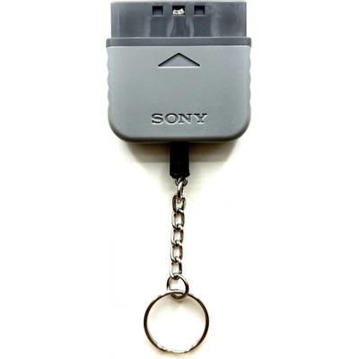 Přívěsek na klíče PlayStation 1 Controller Plug šedý