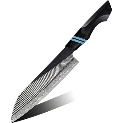 HARAHU Дамаски кухненски нож ZE-37423 - Chef / Черен / Син KP37423 (ZE-37423)