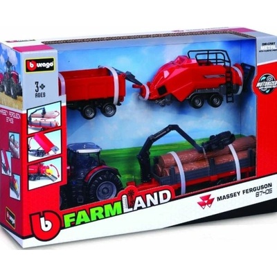 Bburago Комплект подарък с трактор Bburago 10см Farm (6бр)