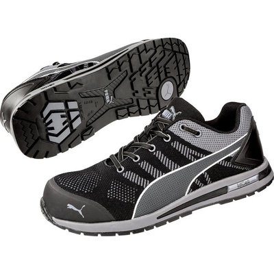 PUMA Elevate Knit Black Low ESD S1P bezpečnostná obuv čierna, sivá