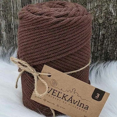 Velká vlna Špagát 3mm Kaštan