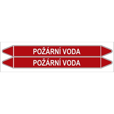 Značení potrubí, požární voda,2 ks, 450 × 52 mm PZ 008531