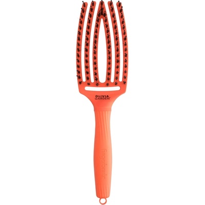 OLIVIA GARDEN Finger Brush Orange Spritz kefa na vlasy masážna 6-radová stredná