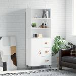 vidaXL Висок шкаф, бял, 69, 5x34x180 см, инженерно дърво (3189413)