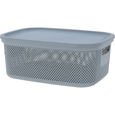 Excellent Houseware Úložný koš s víkem 12 l šedá KO-027000200