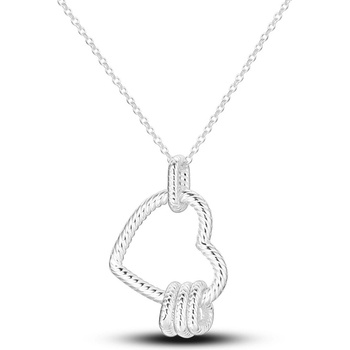 DELIS Сребърно колие, jw634, модел сърца, родиево покритие (jw634)