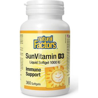 Natural Factors Vitamin D3, 1000 IU, 360 капсули, Natural Factors