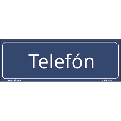 DUKO TELEFÓN (SK) tabulka modrá Formát: 200 x 70 mm, Materiál: plast 0,5 mm, samolepící vinylová fólie