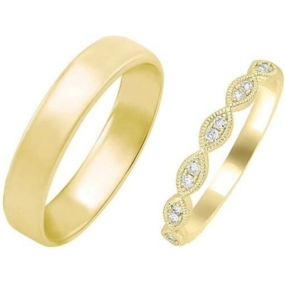 Eppi Dámský vintage prsten s diamanty a pánský komfortní prsten Talita RW35769