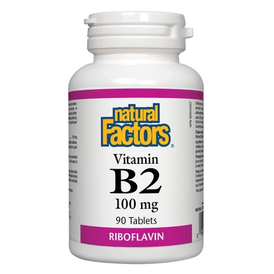 Natural Factors Витамин В2 (рибофлавин) - Vitamin B2 100 mg, 90 таблетки (1215 NF)