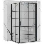 Rea Правоъгълна душ кабина със сгъваема врата Rea Molier 100x80 черна (5902557357369+5902557357406)