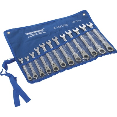 Silverline Kľúče račňové očkoploché s kĺbom 8 – 19 mm súprava 12 ks 794336