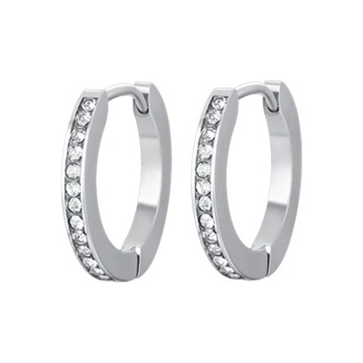 Luca Barra Náušnice kroužky z chirurgické oceli s krystaly 18 mm OK1238