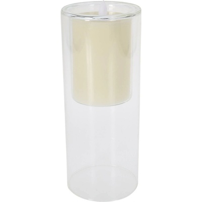 Home Styling Collection Svíčka led ve skle, bílá, 10 x 25 cm transparentní