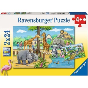 Ravensburger Пъзел Ravensburger от 2 x 24 части - Добре дошли в зоопарка (7806) - baby
