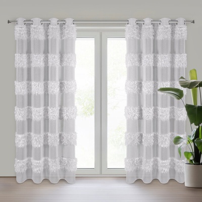 Takoy Záclona MARGARET z etamínu zdobená moherovou nití 140 x 250 cm-HF-453362 | 140 x 250 cm