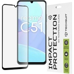 Techsuit Протектор за Realme C51 / Note 50 - 111D Full Cover / Full Glue Glass - черно