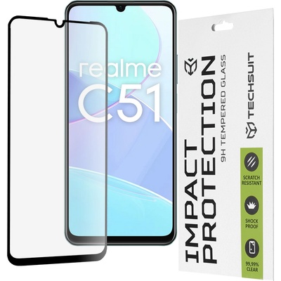 Techsuit Протектор за Realme C51 / Note 50 - 111D Full Cover / Full Glue Glass - черно