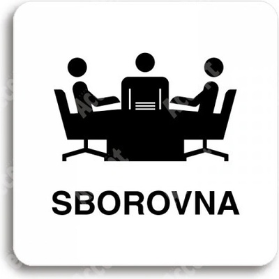 ACCEPT Piktogram sborovna - bílá tabulka - černý tisk bez rámečku