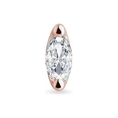 Klenota jedna diamantová marquise v růžovém zlatě k0836014s