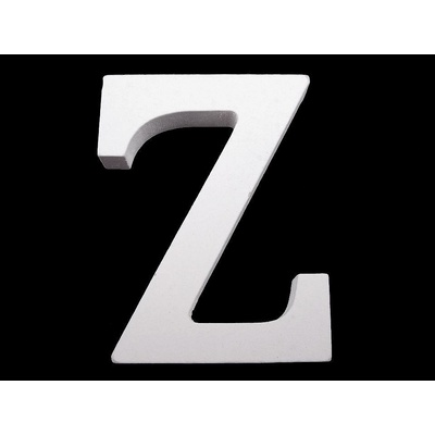 Dřevěná dekorace písmena abecedy - "Z" bílá sněžná