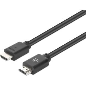Manhattan Кабел „Манхатън - HDMI към HDMI (HDR, HEC, ARC, 4K 60 Hz, HDR, HDCP 2.3, 1 м, 18 Gbps, черен) 356633 (356633)