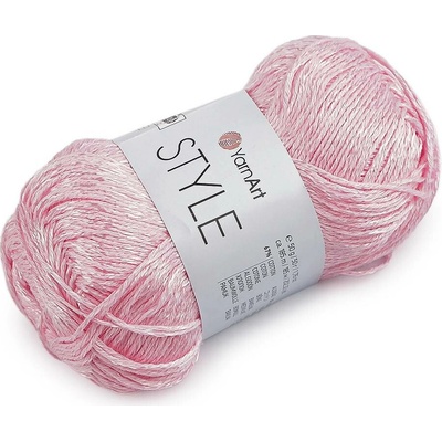 Bavlněná pletací příze Style s viskozovým vláknem 50 g Varianta: 7 (660) růžová sv., Balení: 1 ks 61631/160039/286293
