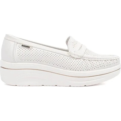 Goodin White loafers with a thick sole bílá
