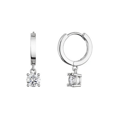 EVOLUTION GROUP CZ Stříbrné náušnice IRIS, moissanite 2ct 11M00012