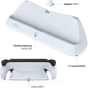 FIXED Nabíjecí stanice pro Playstation Portal FIXPS5-CDPP-WH