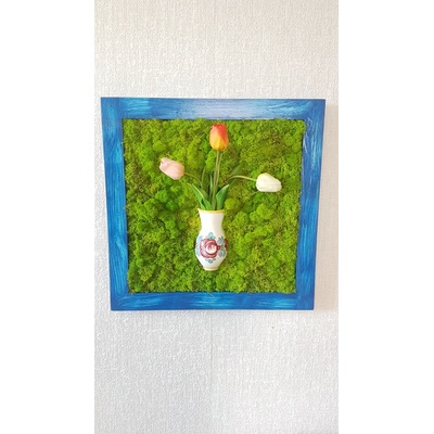Machový 3D obraz s tulipánmi 50cm x 50cm