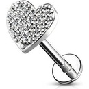 Šperky4U piercing do brady srdíčko LB1084-1208-C