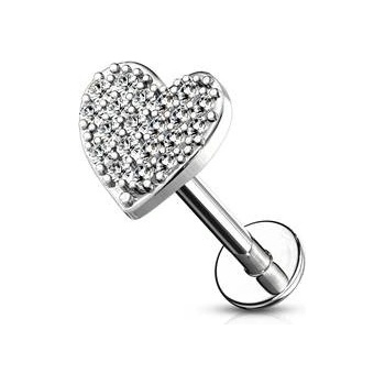 Šperky4U piercing do brady srdíčko LB1084-1208-C