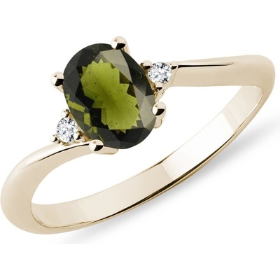 Klenota Prsteň s vltavínom a diamantmi k0132053