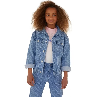 GUESS Деним яке за момиче с копчета покрито с логa Guess